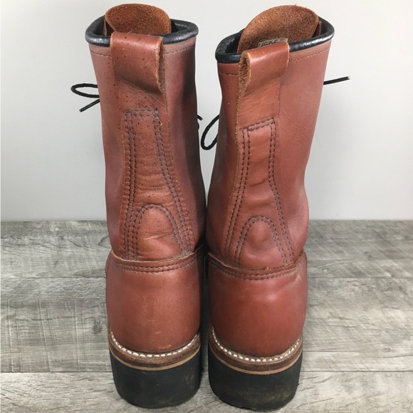 Red Wing Shoes 2221 LoggerMax Safety Toe Linesman Leather Work Mens Boots Size 9 - Picture 7 of 11
